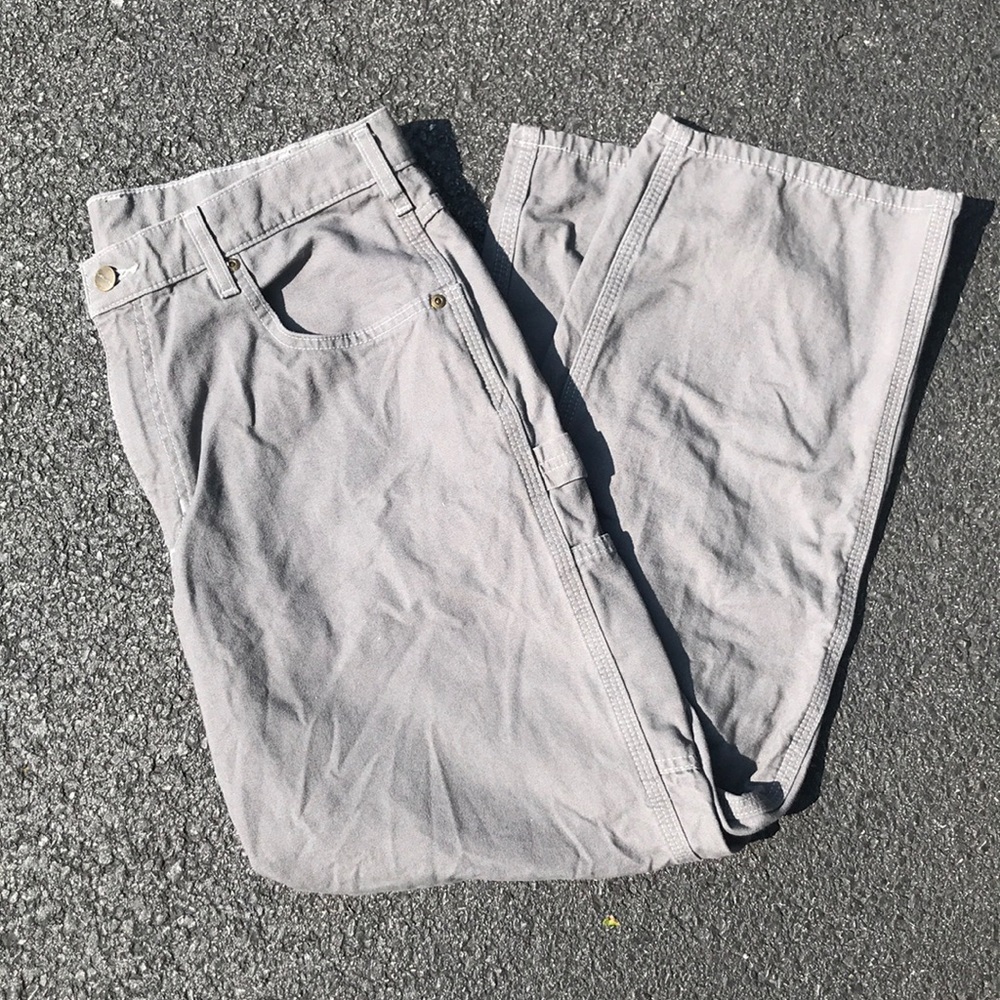 Carhartt carpenter pants 35x30 gray cargo work